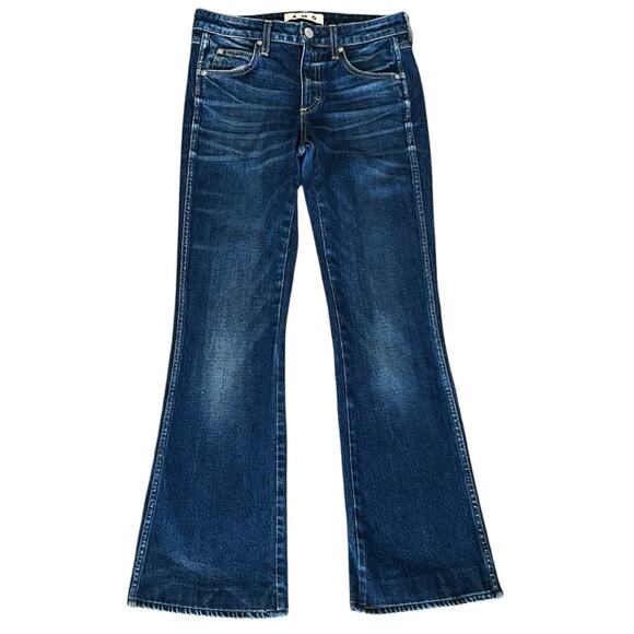 Amo Women’s Kick Flare Mid Rise True Blue Cotton Denim Y2K Jeans Size 27 - Picture 2 of 9